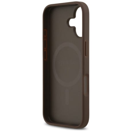 Оригинальный чехол Guess 4G Circle Classic Logo с MagSafe на iPhone 17 - brown