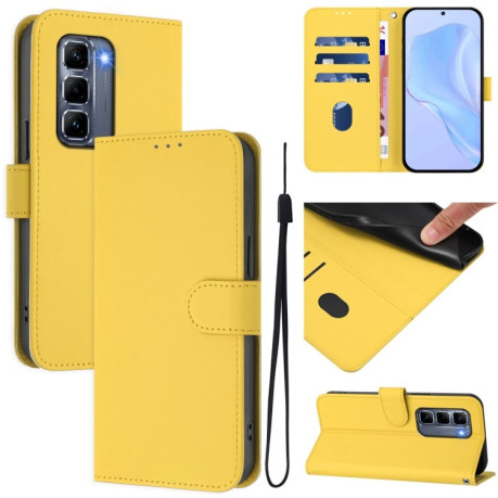 Чехол-книжка Skin Feel Solid Color Leather для Infinix Hot 50 Pro+ - желтый
