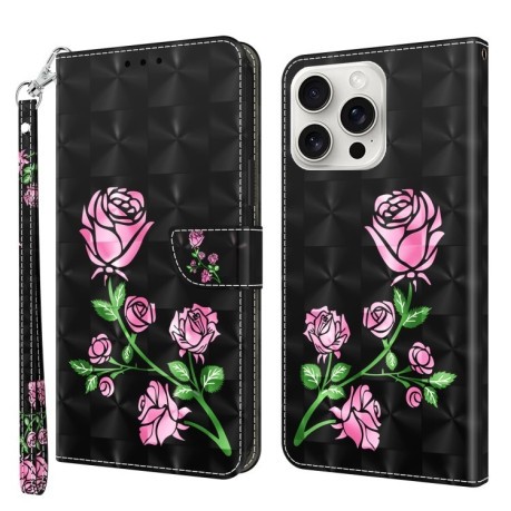 Чохол-книжка 3D Painting для iPhone 16 Pro - Rose
