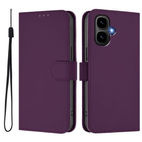 Чехол-книжка с мягким покрытием (Skin Feel) со шнурком на Infinix Smart 10 4G - фиолетовый
