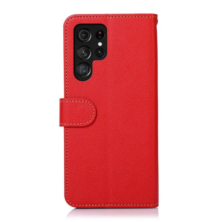 Чехол-книжка KHAZNEH Litchi Texture для Samsung Galaxy S24 Ultra 5G - красный