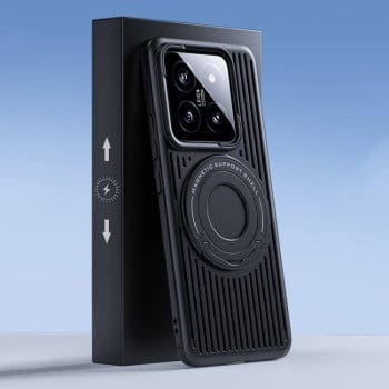 Противоударный чехол Cooling MagSafe Magnetic для Xiaomi 14 Pro - черный