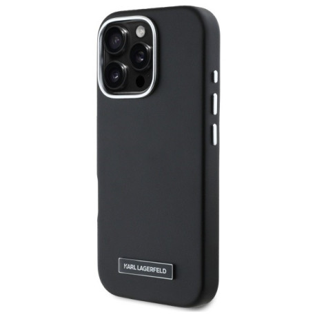 Оригинальный чехол Karl Lagerfeld FW Metal Plate MagSafe для iPhone 16 Pro Max - Black