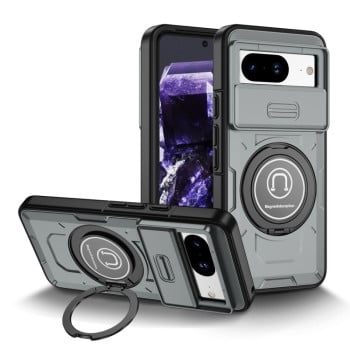 Противоударный чехол Sliding Camshield Magsafe Holder для Google Pixel 8a - серый