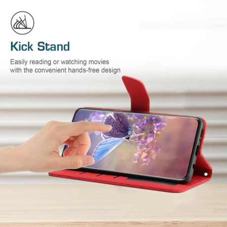 Чехол-книжка Embossed Butterfly для Samsung Galaxy M06 5G - червоний