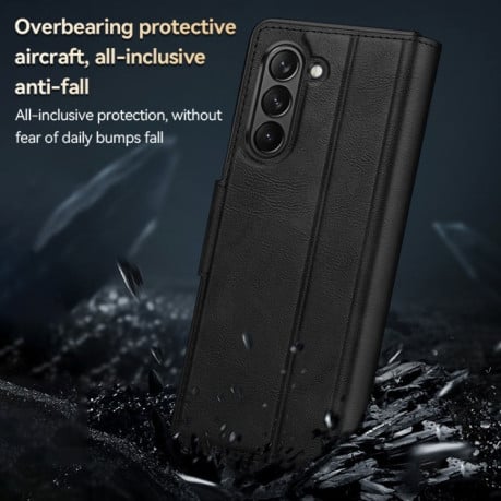 Кожаный чехол-книжка SULADA All-inclusive Magnetic Snap Flip Leather для Samsung Galaxy  Fold 6 - черный