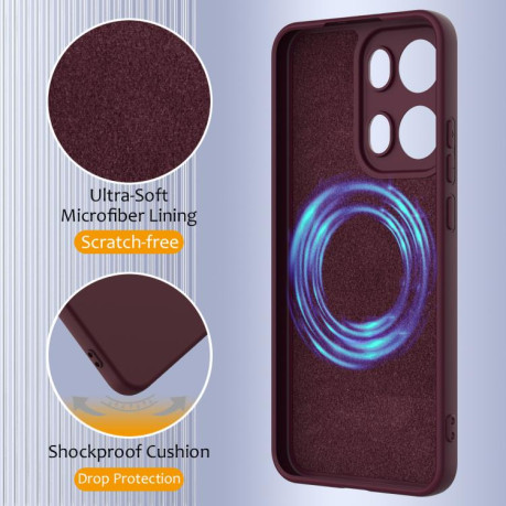 Силиконовый чехол Shockproof Silicone Magsafe для OPPO Reno13 Pro 5G Global - коричневый