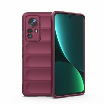 Силіконовий чохол Magic Flannel для Xiaomi 12 Pro - винно-червоний