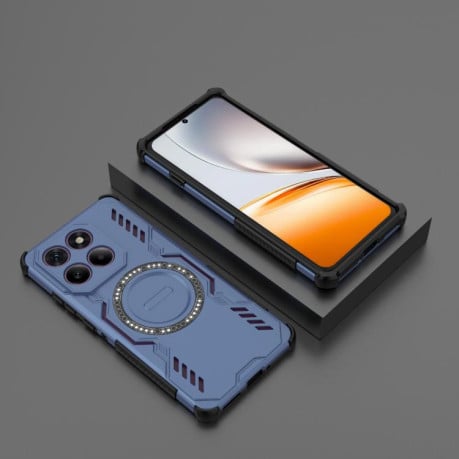 Противоударный чехол Butterfly Armor MagSafe Magnetic Ring Shockproof для Motorola Edge 60 Pro 5G - синий