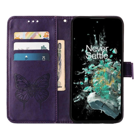 Чохол-книжка Embossed Butterfly для OnePlus 10T 5G/Ace Pro - фіолетовий