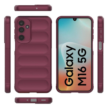 Силиконовый чехол Magic Flannel для Samsung Galaxy M16 5G - винно-красный