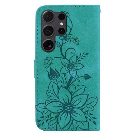 Чехол-книжка Lily Embossed Leather для Samsung Galaxy S25 Ultra 5G - зеленый