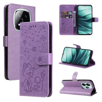 Чохол-книжка Cat and Dog для Xiaomi Redmi Note 14 5G - фіолетовий