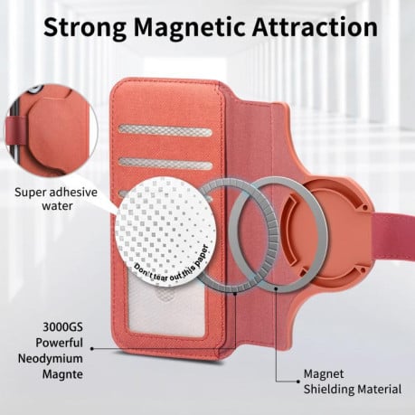 Чохол-книжка Twill Fabric з MagSafe RFID+кишенька на карт на Samsung Galaxy A07 4G / 5G - помаранчевий