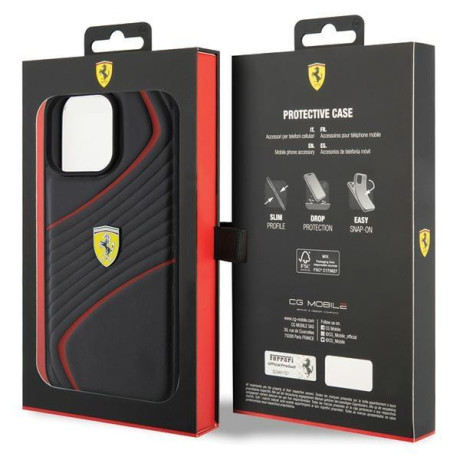 Оригінальний чохол Ferrari Twist Metal Logo case для iPhone 15 Pro Max - black