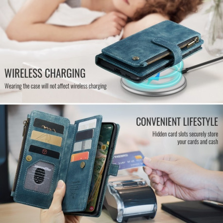 Чехол-кошелек CaseMe-C30 для Samsung Galaxy S24 FE 5G - синий