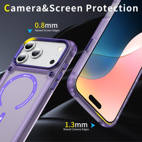 Противоударный чехол Skin Feel TPU + PC MagSafe Magnetic для iPhone 17 Pro Max - фиолетовый