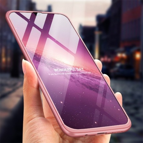 Протиударний 3D чохол GKK Three Stage Splicing Full Coverage на Samsung Galaxy A50/A30s/A50s- рожевий золотий