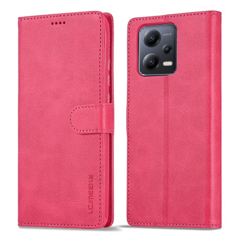 Чохол-книжка LC.IMEEKE Calf Texture на Xiaomi Redmi Note 12 5G/Poco X5 - червоний