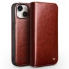 Чехол-книжка QIALINO Classic Genuine Leather для iPhone 15 - коричневый