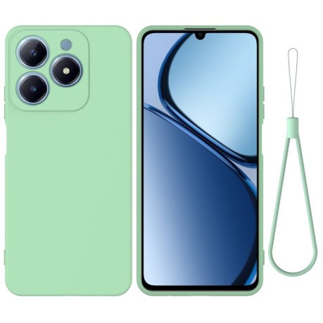 Силиконовый чехол Solid Color Liquid Silicone на Realme C61 Global - зеленый