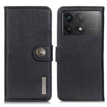 Чохол-книжка KHAZNEH Cowhide Texture на Xiaomi Poco F6 Pro - чорний