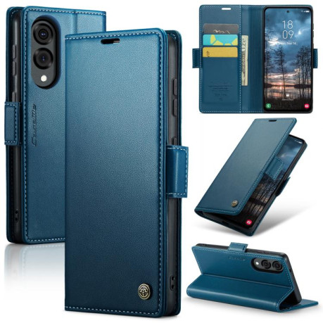 Чохол-книжка CaseMe 023 Butterfly Buckle Litchi RFID Anti-theft Leather для Samsung Galaxy S25 Edge 5G - синій