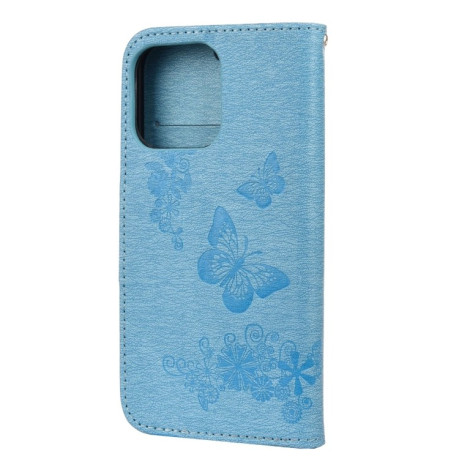 Чохол-книжка Vintage Floral Butterfly для iPhone 13 Pro Max - синій