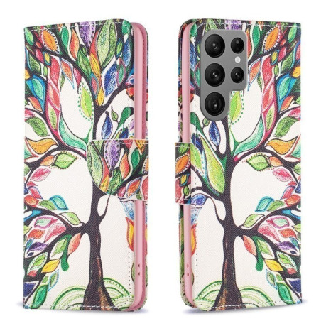 Чехол-книжка Colored Drawing Pattern для Samsung Galaxy S25 Ultra 5G - Life