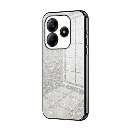 Ударозащитный чехол Gradient Glitter Powder Electroplated на  Xiaomi Redmi Note 14 5G - черный