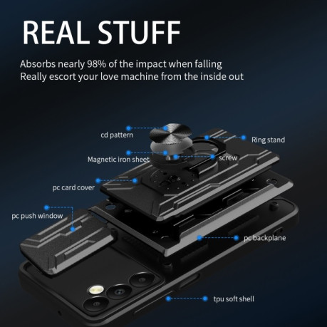 Протиударний чохол Sliding Camshield Card для Samsung Galaxy A05s - зелений