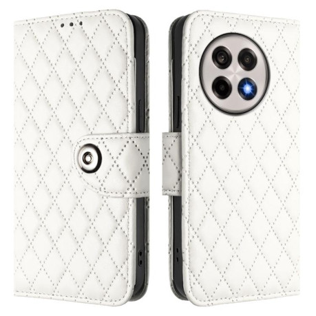 Чохол-книжка Rhombic Texture Flip Leather для OnePlus 13R/Ace 5/Ace 5 Pro - білий