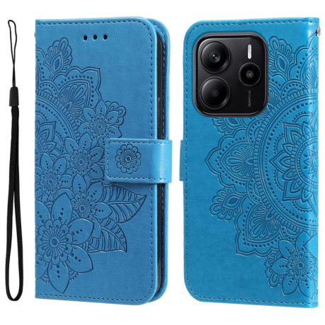 Чохол-книжка 7-petal Flowers Embossing для Redmi Note 14 4G 164.84mm - синій