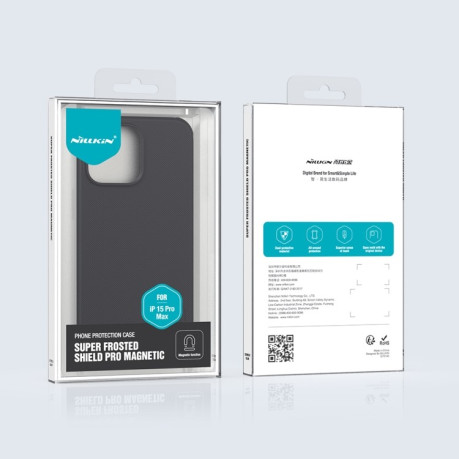 Противоударный чехол NILLKIN Frosted Shield Pro Magnetic Magsafe для iPhone 15 Pro - черный