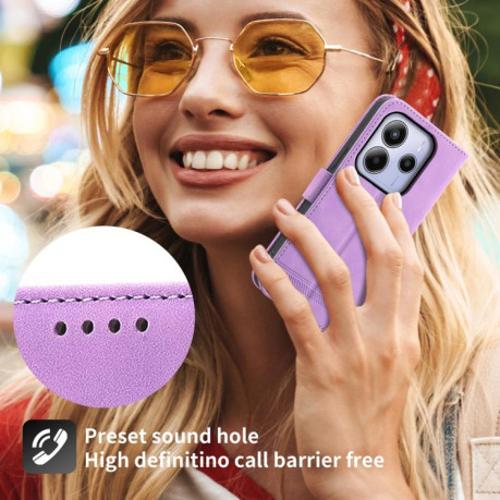 Чохол-книжка Dierfeng Dream Line для Xiaomi Redmi Note 14 4G 164.48mm - фиолетовый