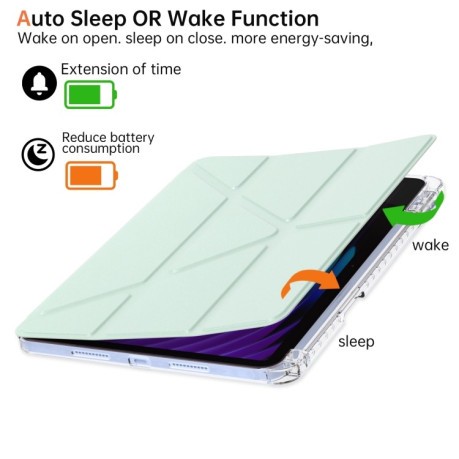 Чехол-книжка Clear Acrylic Demation Leather для Xiaomi Pad 7 / 7 Pro - зеленый