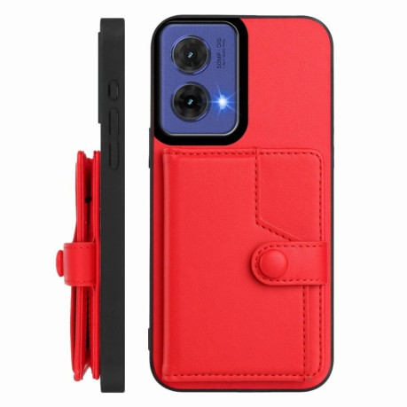Ударозащитный чехол EU Version Button Card Bag RFID Anti-theft для Motorola Moto G85 - красный