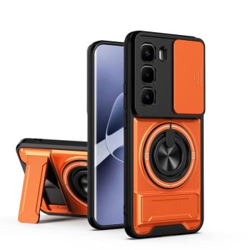 Ударостійкий чохол Lens Sliding Window Multifunctional Magnetic Shockproof зі шторкою камери для Infinix Hot 60 Pro+ 4G — оранжевий