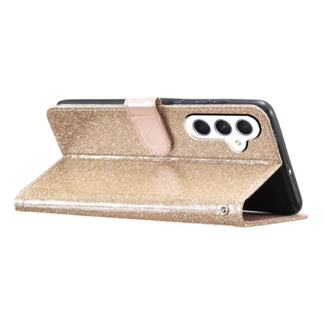 Чехол-книжка Glittery Powder Flip на Samsung Galaxy A35 - золотой