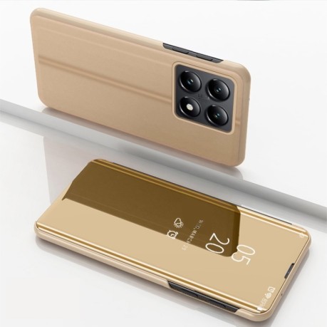 Чехол книжка Clear View на Xiaomi 14T Pro - золотой