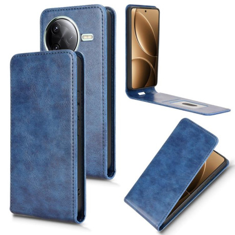 Флип-чехол Magnetic Vertical Flip Leather для Xiaomi Poco F7 Pro 5G - синий