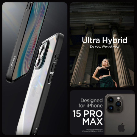 Оригинальный чехол Spigen Ultra Hybrid для iPhone 15 PRO MAX- Matte Black