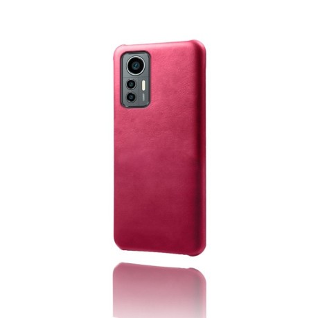 Противоударный чехол Calf Texture для Xiaomi 12 Lite - пурпурно-красный