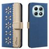 Чохол-книжка Splicing Color Hollow Flower Pattern RFID на Xiaomi Redmi Note 15 4G / 5G /Poco M8  — темно-синій
