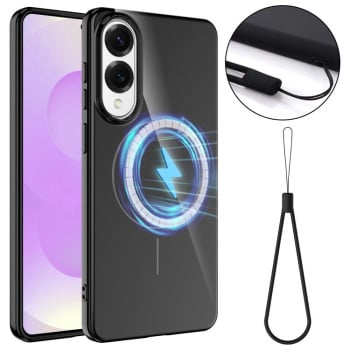 Протиударний чохол Glossy TPU Shockproof MagSafe для Samsung Galaxy S25 Edge 5G - чорний