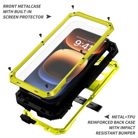 Противоударный чехол R-JUST Life Waterproof для iPhone 16 Pro  - желтый