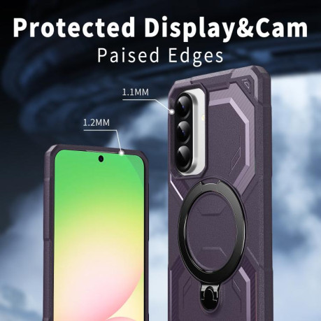 Противоударный чехол Frosted MagSafe Holder для Samsung Galaxy A56 5G - фиолетовый