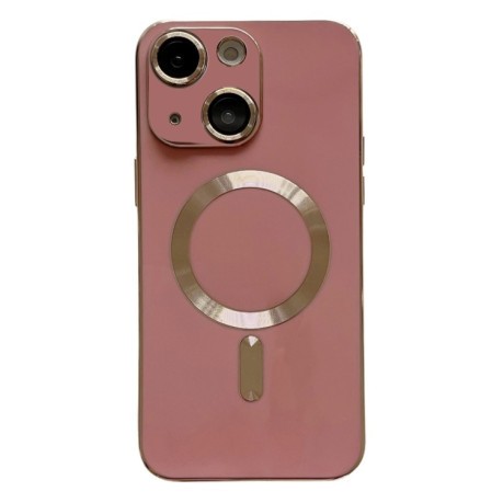 Противоударный чехол Magsafe Plating TPU для iPhone 15 - пурпурно-красный