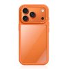 Гибридный чехол Liquid Silicone Frame Hybrid Clear Acrylic из жидкого силикона с акриловой спинкой на iPhone 18 Pro Max — оранжевый