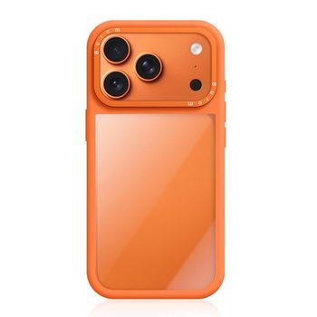 Гібридний чохол Liquid Silicone Frame Hybrid Clear Acrylic із рідкого силікону з акриловою спинкою на iPhone 18 Pro Max — оранжевий